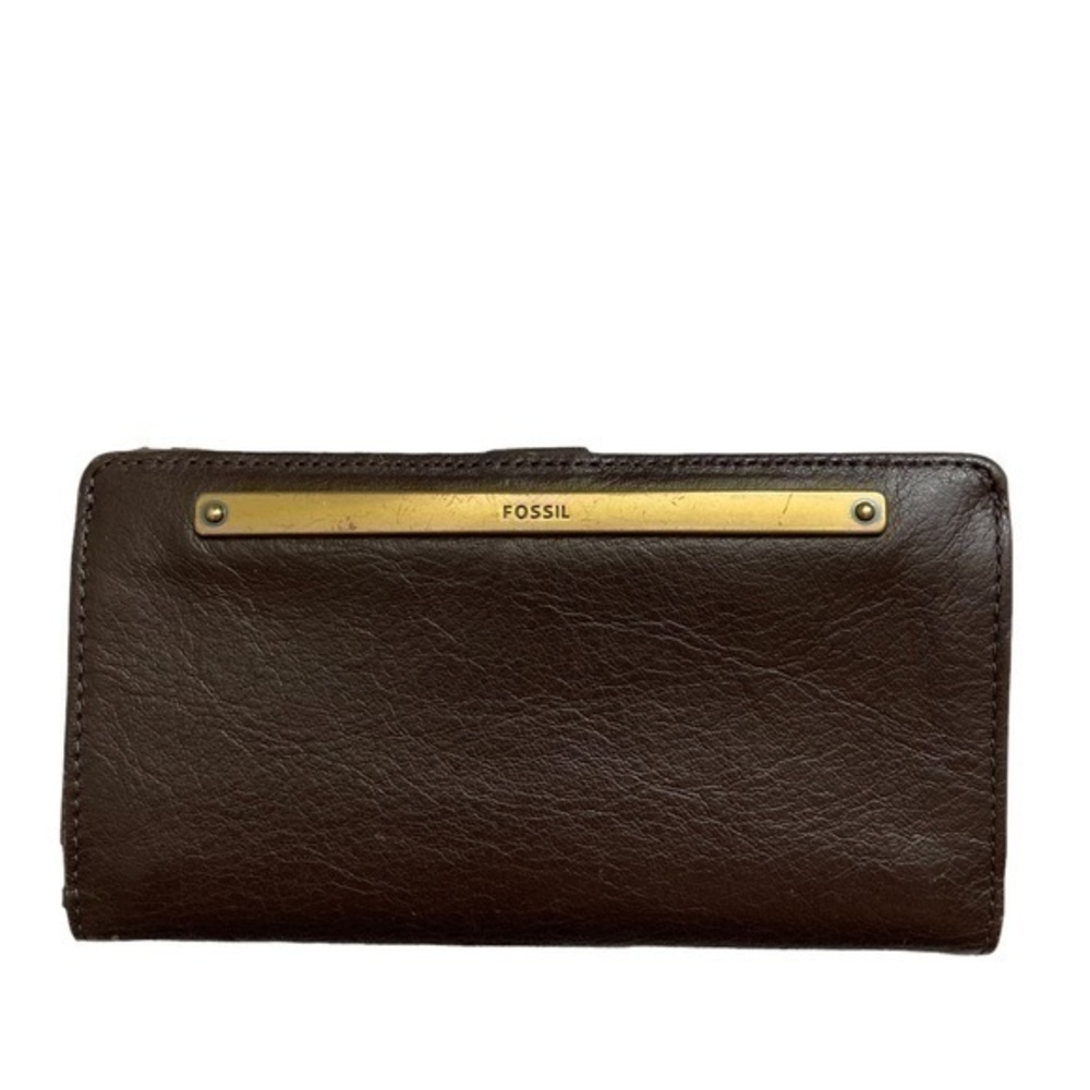 Fossil brown leather bifold wallet